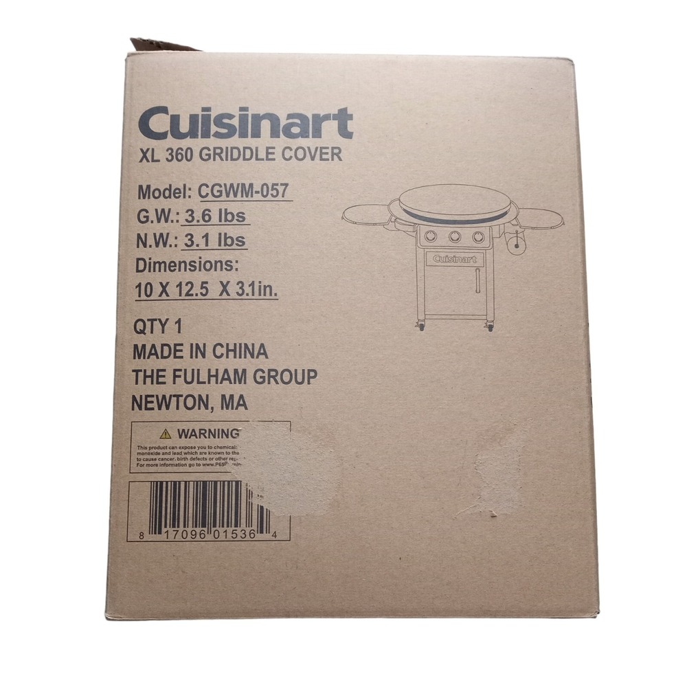 Cuisinart XL 360 Outdoor Griddle Cover 44"x40"x45" UV Water Resistant CGM-057
